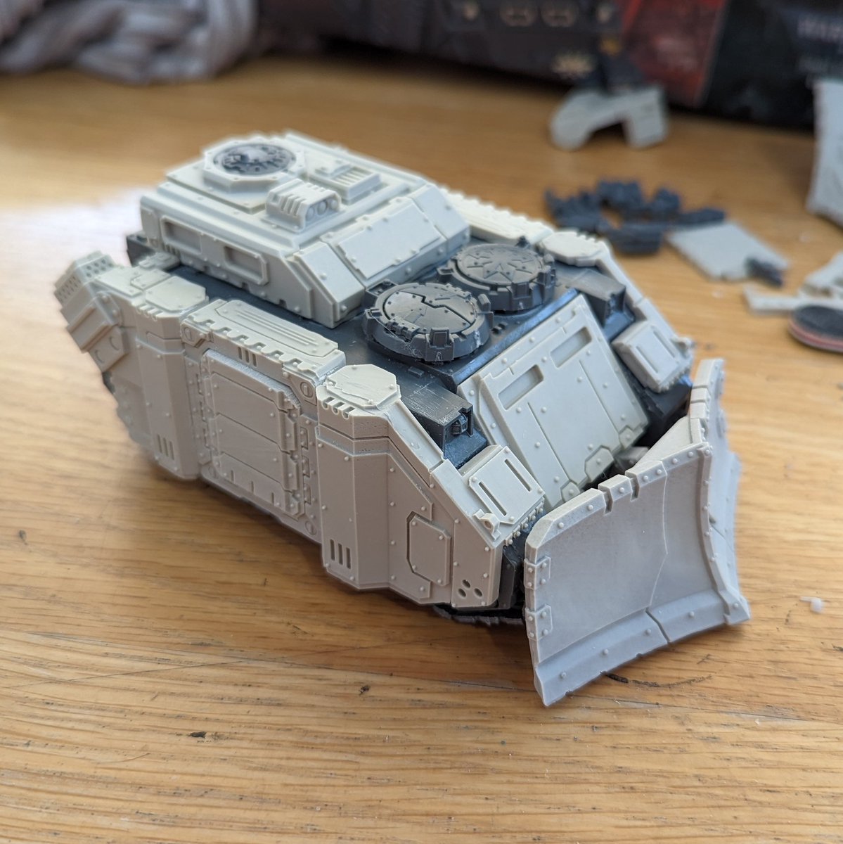 I've never really liked the look of a Space Marine Rhino, they always just looked too plain. 

Upgraded some for my Iron Warriors with Kromlech parts to make a true Siege Rhino.

#warhammer 
#warhammer40k 
#warhammercommunity 
#ironwarriors 
#spacemarines