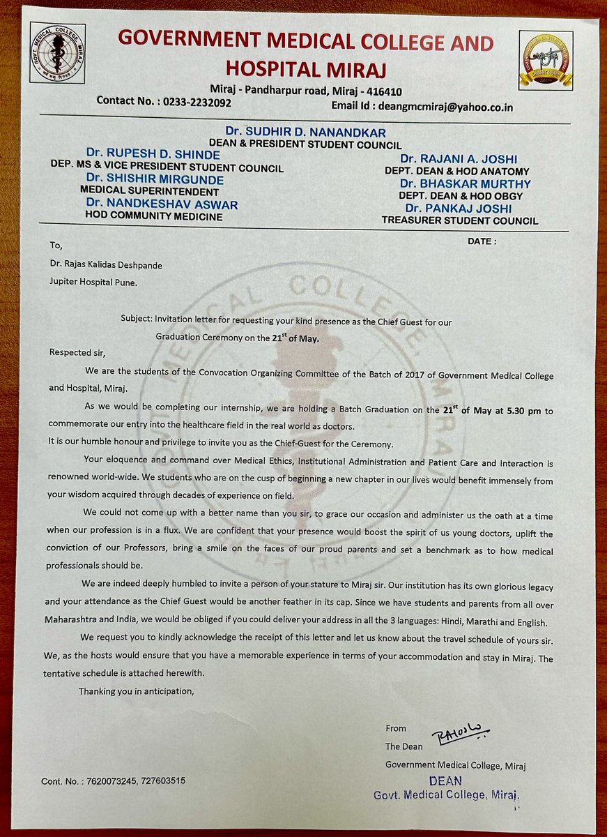 I will preserve this letter my entire life. 
May you all succeed in earning the love, respect and gratitude of each of your patient, may each patient reaching you anywhere in the world get the best possible relief!
With Dr. Makarand Bahirwal, Dr. Vikas Nagargoje, Dr. Utkarsh