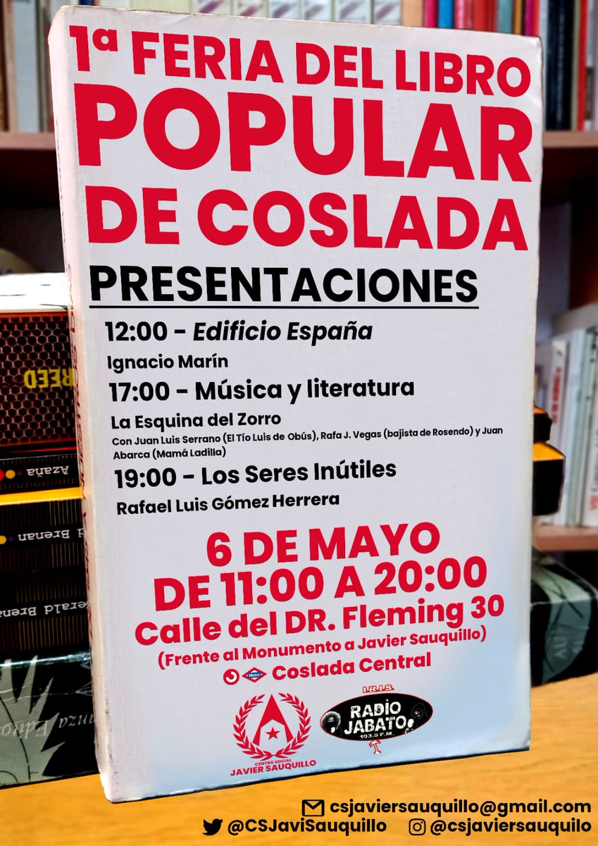 cismaeditorial's tweet photo. Ya estamos en la Feria del libro popular de Coslada, estaremos por aquí al pie del cañón con todo nuestro catálogo hasta las 20h, ¡os esperamos! https://t.co/yWSGPi6JQ4