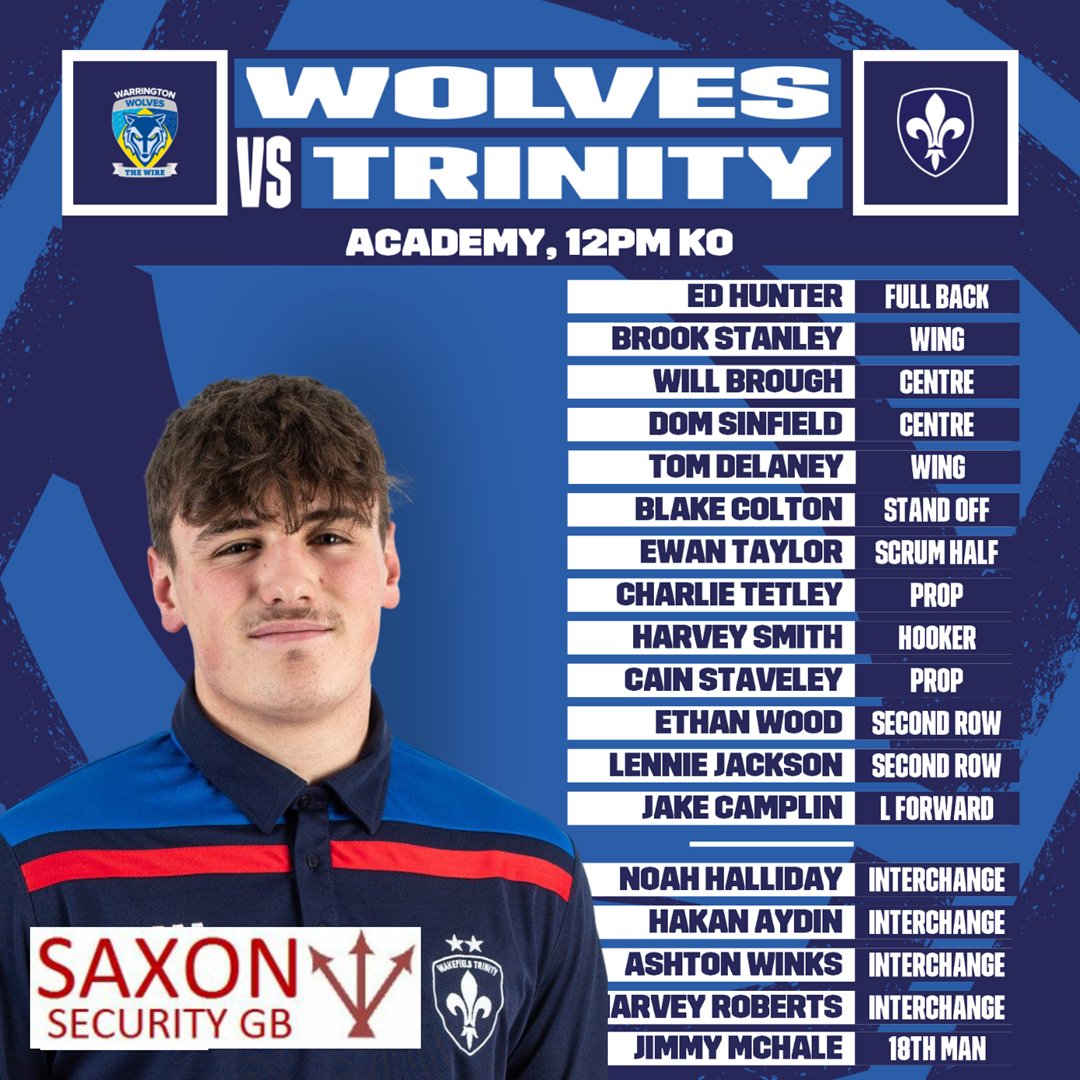 WTrinityRL's tweet photo. Our Academy are in action at 12pm against Warrington at Victoria Park. 💪

Good luck, fellas. 😆

🤝 @GbSaxon https://t.co/0lL9ugdC6Q