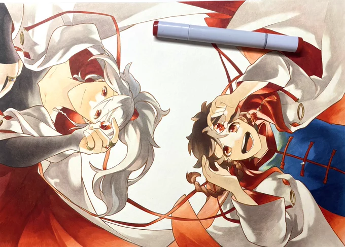 扉絵カラー  #アナログ絵 #コピック
