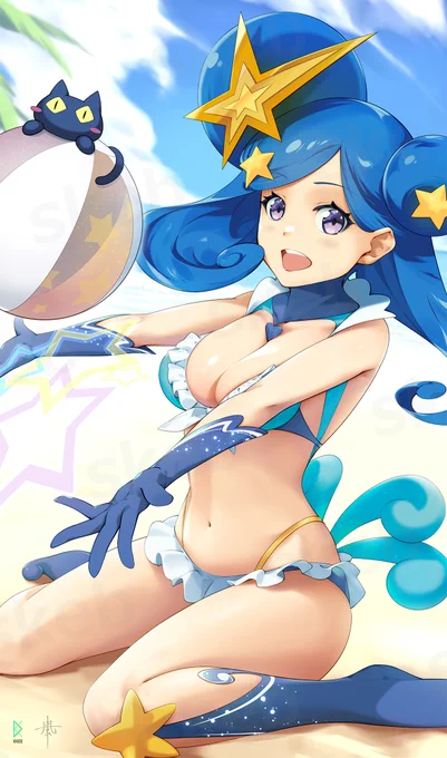 ウィクロスよりミルルンの水着デザインを描かせてもらいました! ご依頼ありがとうございました! (非公開依頼でしたのでトリミング&wm濃いめにしてあります)  #skeb #wixoss #ウィクロス