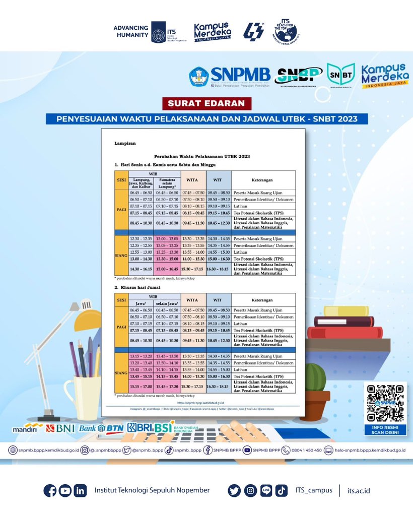 its_campus's tweet image. Mohon bagi Calon Mahasiswa Indonesia dapat menyimak kembali melalui Surat Edaran berikut ini ya!

Tetap fokus, percaya pada diri sendiri dan berdoa untuk mendapatkan hasil yang terbaik ✨

#ITSCampus #ITSSurabaya #SNPMBBPPP #SNPMB2023 #SNBP #SNBT #UTBK