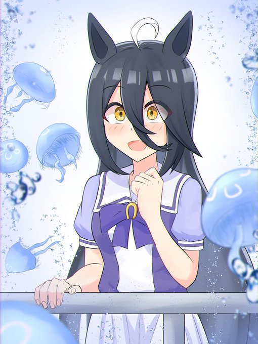 水族館でテンション2割増しになってたくさんはしゃいじゃうカフェちゃんが見たい #ウマ娘  #マンハッタンカフェ