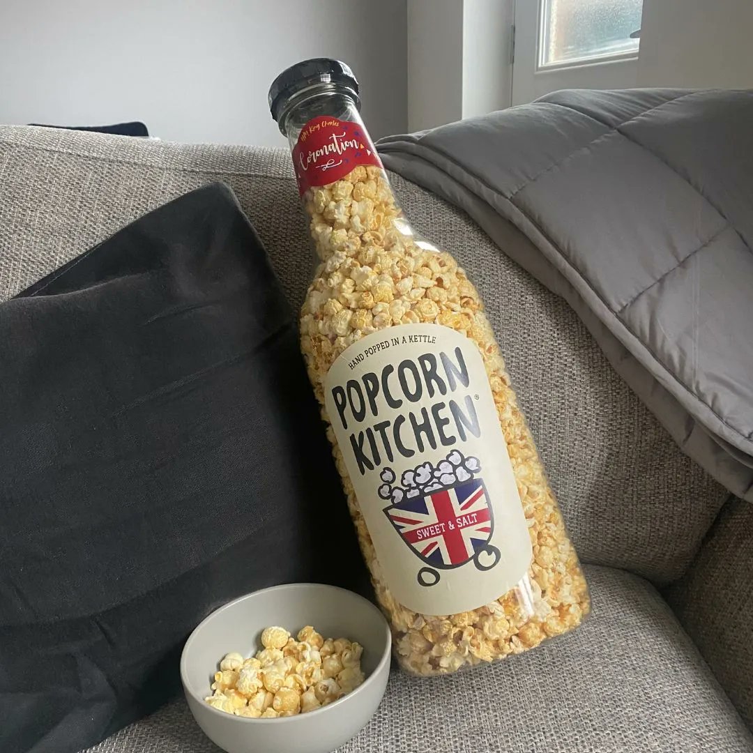 Happy Coronation Day 🇬🇧 Giant Bottle at the ready, we'll be sitting down to celebrate King Charles III coronation today! 🍿 We hope everyone is enjoying the start of their long weekend of celebrations, filled with #purepopcornhappiness ❤️