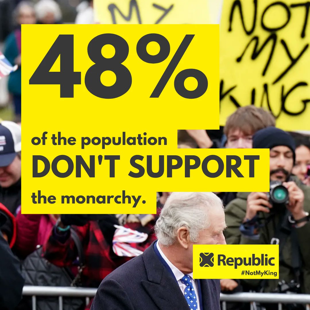 We're building a movement for the 48% and we're going to grow it into a majority. #NotMyKing #AbolishTheMonarchy