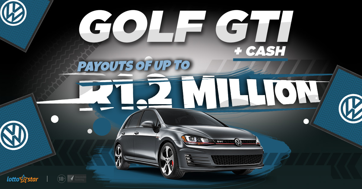 Lotto_Star's tweet photo. Imagine driving off into the sunset in a Golf GTI. With a scratch of a card, you could drive off in a new Golf or a cash payout of up to R1,2 Million. 🚗🌆

Bets start from as little as R2.
#LottoStar #ScratchNow #Golf #ScratchCard https://t.co/Y56Y3mHmOi