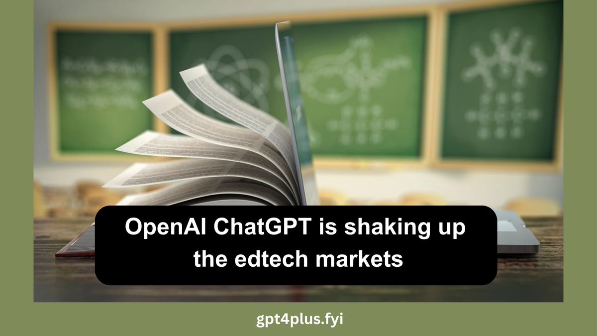Gpt4Plus's tweet image. How OpenAI ChatGPT is revolutionizing the edtech markets. Explore its impact on personalized tutoring, enhanced learning experiences, language learning, and accessibility.

gpt4plus.fyi/openai-chatgpt…