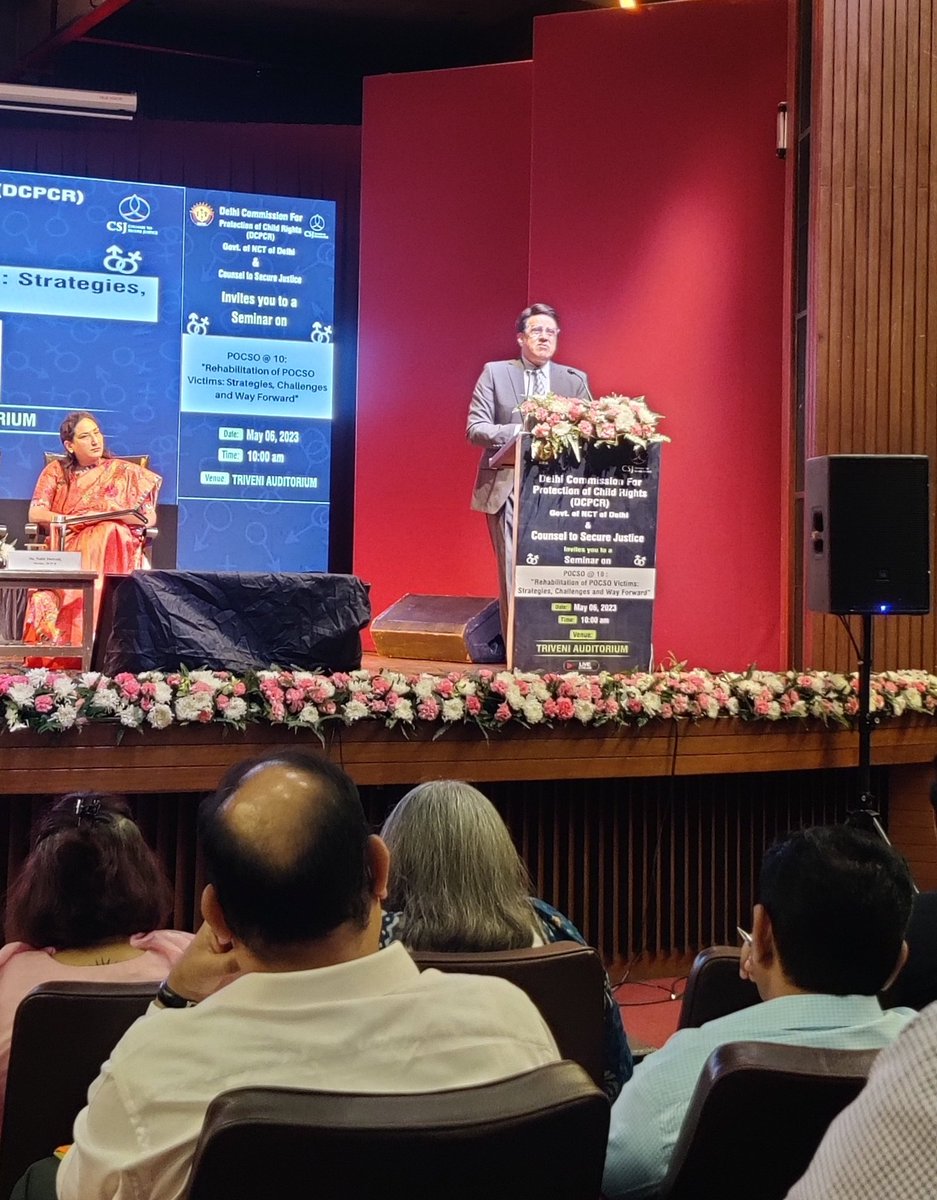DCPCR's tweet photo. “@india_csj has come out with a unique conceptualisation of JUstice. Justice to the victim, and to the community”,says @bajpaigs, VC @NLUDofficial at #DCPCRxCSJ Seminar on Rehabilitation of POCSO Victims #POCSOat10 🧵28/n https://t.co/f6iKbGzKZB