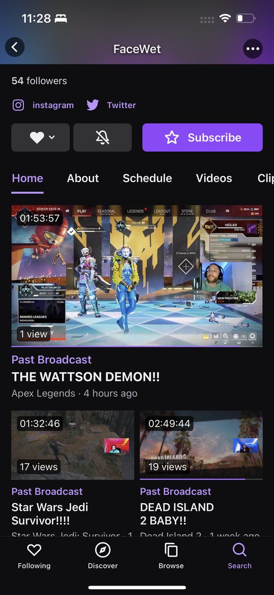 _Facewet_'s tweet photo. The #stream did end but be sure to come check the #channel out ❕I played #ApexLegends tonight but I do got streams with #StarWarsJediSurvivor &amp;  #DeadIsland2 up still that U can check out also❕#twitchstreamer #facewet #livestream #tunein

💜❕👇🏼
https://t.co/t84HfraLQQ https://t.co/W9FbG1Qcw5