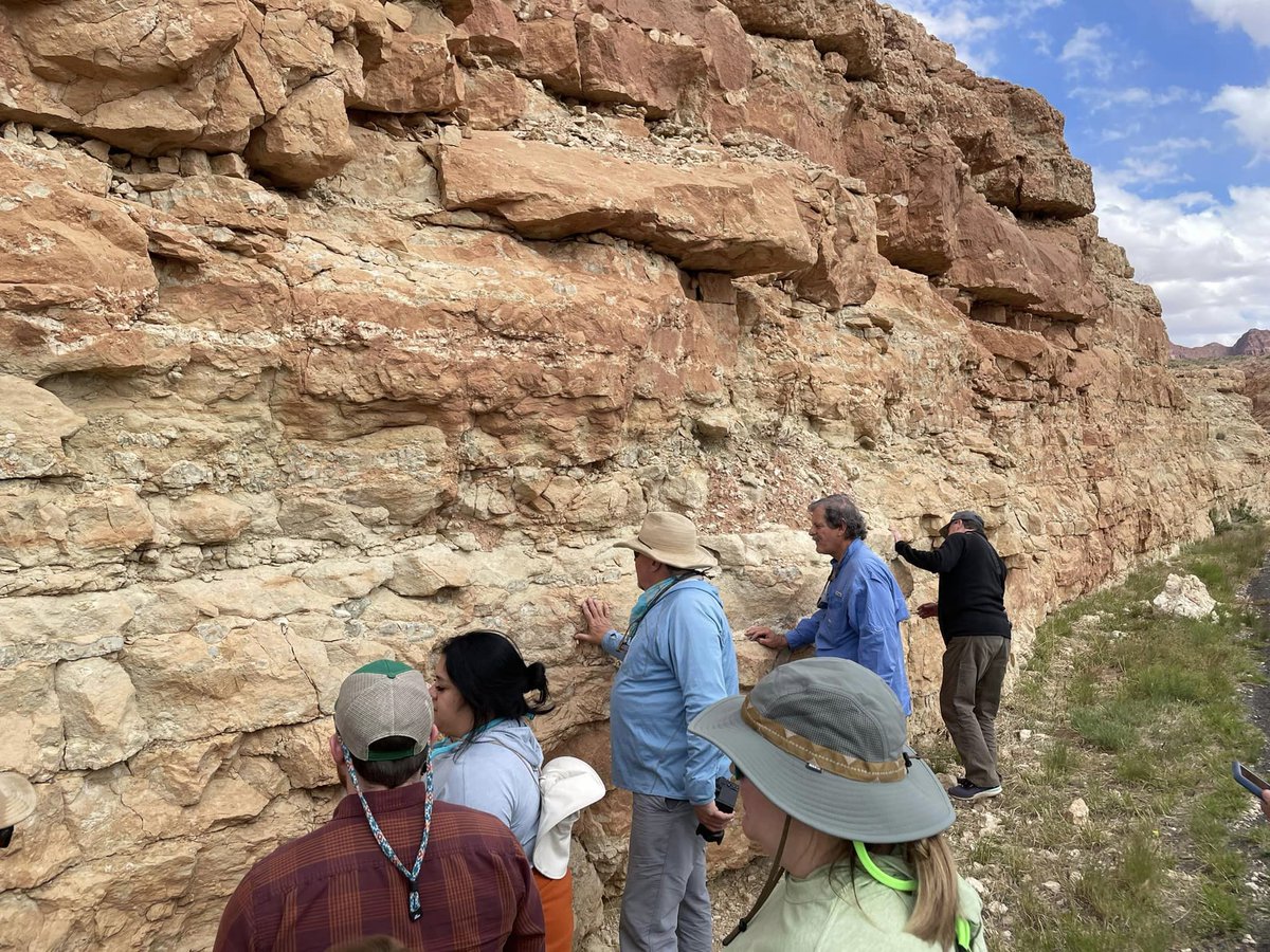 nau_ses's tweet photo. The NAU geology alumni Grand Canyon trip kicked off today with vistas of the Grand Canyon, Little Colorado River and Sunset Crater, petroglyphs, kissing the Kaibab fm for good luck, and prep for getting on the river. Tomorrow we launch from Lees Ferry! https://t.co/HMwkpqhCcf