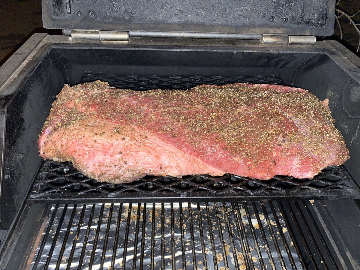 WillyGrant's tweet image. A beautiful 18 lbs @albertabeef brisket is on the smoker for tomorrow night’s dinner.  Looking forward to a great meal with our neighbours at the lake.

#BBQ #Smoker #Yoder #AlbertaBeef