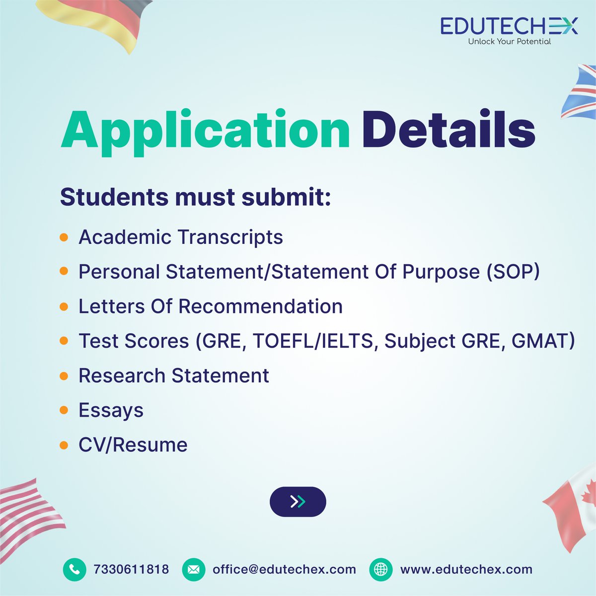 EduTechEx1's tweet image. The EDUTECHEX “Abroad PhD Program” is designed specifically for Indian postgraduates, targeting to study at the top universities in the US 🇺🇸

Here&apos;s what the application entails

Visit edutechex.com to know more!

#EdutechExGlobal #EdutechEx #StudyAbroad #PostGraduates