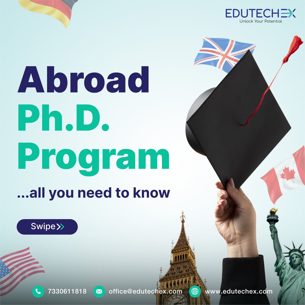 EduTechEx1's tweet image. The EDUTECHEX “Abroad PhD Program” is designed specifically for Indian postgraduates, targeting to study at the top universities in the US 🇺🇸

Here&apos;s what the application entails

Visit edutechex.com to know more!

#EdutechExGlobal #EdutechEx #StudyAbroad #PostGraduates