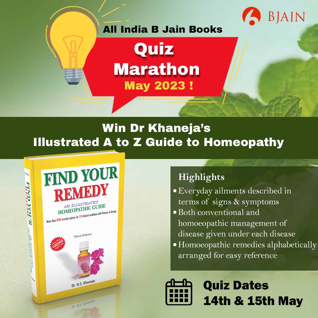 homeopathy360's tweet photo. All India B Jain Books Quiz Marathon – May 2023
It’s QUIZ TIME again!
Quiz Dates – 14th & 15th May
Time – 10am (14th May) to 10pm (15th May)
Link to the quiz will open at 10 am on 14th May-
Save the Link to the quiz- https://t.co/VLeF1oOCFL
#bjainbooks, #bjain, #quiz, #quiz2023 https://t.co/ztoZUxRQ1c
