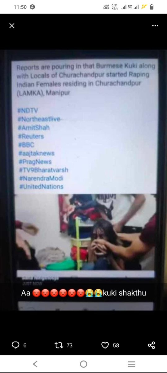 biak777's tweet photo. @PreetyThoudam @Tonsing_S @BJP4India @INCIndia @joyopal @MichaelannePhD @KirenRijiju @MangteC @ZoramthangaCM @ShashiTharoor @thewire_in This one is also being circulated by lots of metei, saying metei was r@ped by Kuki. Let's me tell u the video is of 2021 and it's not of india but of B@ngladesh and they are b@ngladeshi. I myself had watched this video back in 2021 and utterly disgusted. https://t.co/WoW74Sz2YJ