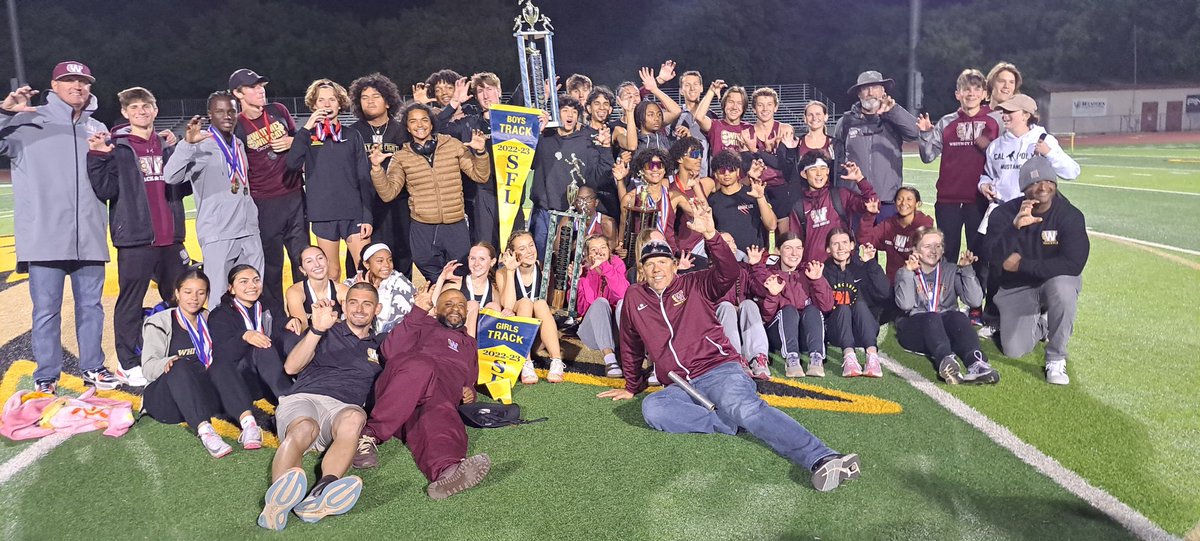 CoachButler25's tweet photo. @whitney__TF is the 2023 SFL Varsity Boys, Girls, and JV Boys Champions! 3 Peat for the girls. 2nd in 3 years for Varsity Boys and surprise Champs for JV Boys! @WhitneyCats #WhitneyTrackAndField #WhitneySprinters #WhitneyDistance #WhitneyJumpers #WHSUnleashed #WhitneyThrowers https://t.co/B5sLsTeCpa