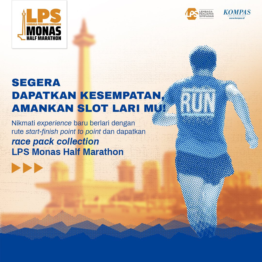 monashalfmrthn's tweet photo. Cek postingan di atas untuk tahu lebih lanjut tentang isi race pack kita dan pastikan kalian dapat mendapatkan experience seru dan menjadi bagian LPS Monas Half Marathon.

Powered by @lps_idic
Managed by @hariankompas

#LPSMonasHalfMarathon #RestartForChange #LPSIndonesia https://t.co/jooIDAbeX9