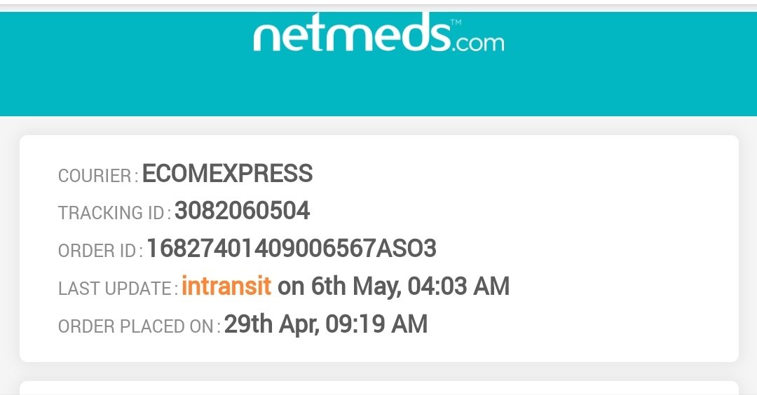 iampritam2000's tweet photo. @NetMeds Ordered some emergency medicines (of a patient having heart blockage &amp; high bp) a week ago. The medicines are yet to be delivered. It's a serious issue. It shows delivery within 2-3 days n got delayed by 7 days n more. How can ppl trust @NetMeds ? https://t.co/vzmF8dK0Q6