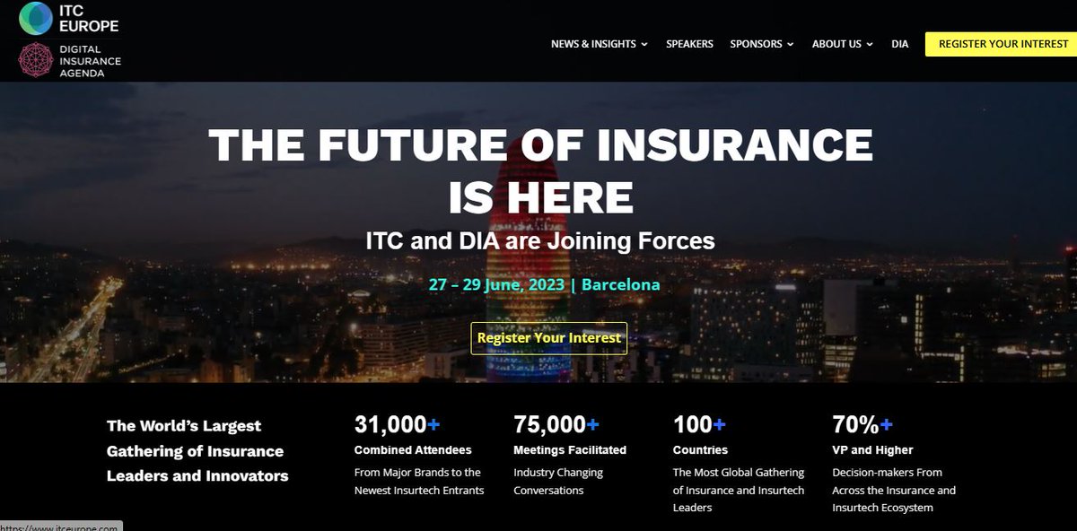 stratorob's tweet photo. We are a proud media partner of "𝐈𝐓𝐂 𝐃𝐈𝐀 𝐄𝐮𝐫𝐨𝐩𝐞", June 27–29, in Barcelona, the Largest Gathering of #nsurance & #insurtech Leaders
Speakers:
☑️Julian Teicke, wefox
☑️Christian Wiens, Getsafe
☑️Assaf Wand, Hippo
🔗https://t.co/x2J1rRraDJ
#digitalscouting https://t.co/ZL1NTCmnj0