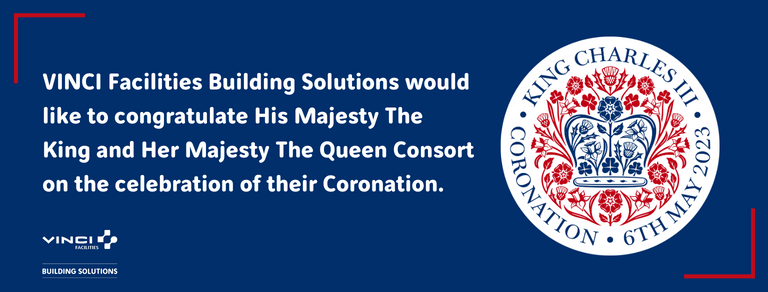 VINCI Facilities Building Solutions would like to congratulate His Majesty The King and Her Majesty The Queen Consort on the celebration of their Coronation on 6th May 2023. 👑 

#Coronation #CoronationConcert #CoronationWeekend #CoronationBigLunch