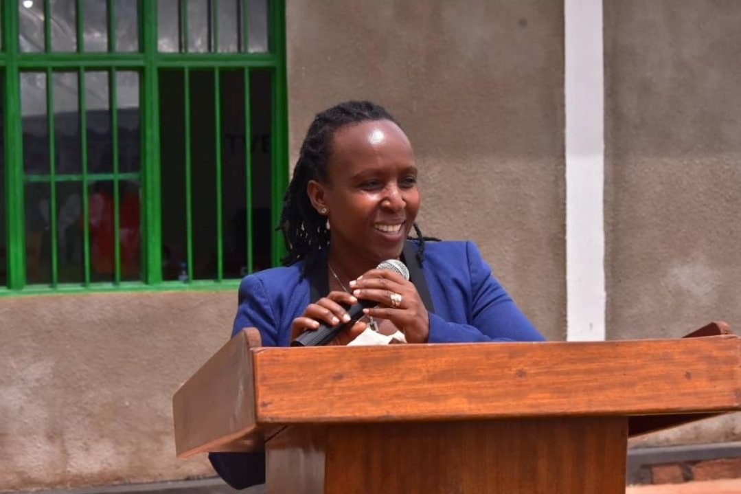EmpowerRwanda's tweet photo. @EmpowerRwanda's Country Director @OliviaK1985 delivering remarks during a landmark visit by @MastercardFdn for #EIF Project, thanked the Foundation for support &amp; reiterated how the project ended #GBV and empowered Teen moms thru #TVET education. #Dignified Work for #Teenmoms https://t.co/dxp66qNTij