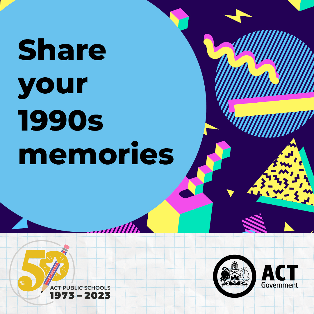 This year we are celebrating 50 years since the creation of our unique ACT school system. This May is all things 90s month. We want to hear your memories of ACT public schools in the 1990s, so dig out the old photos and share your stories. Visit: ow.ly/4lI750O7cJ4