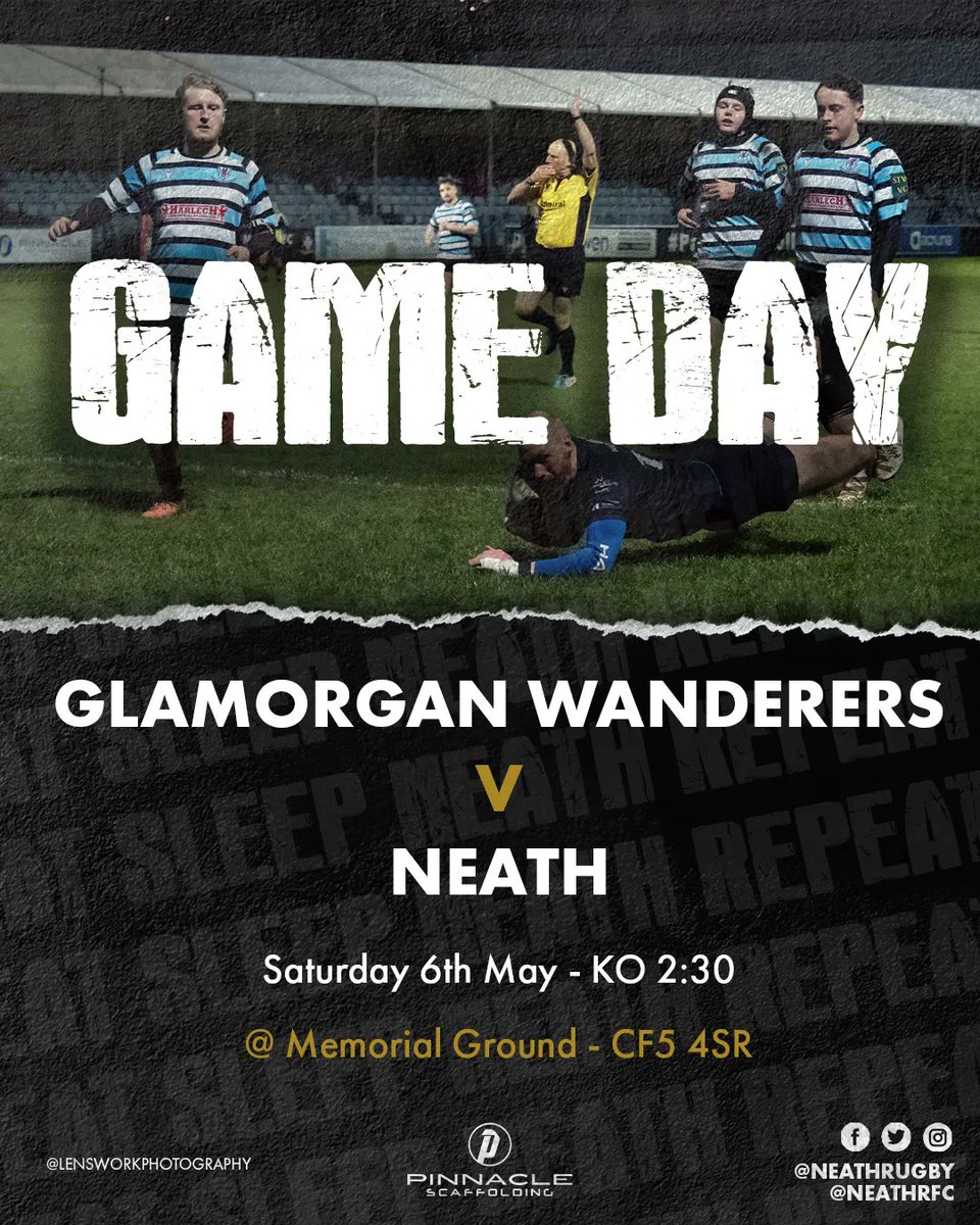 neathrfc's tweet photo. GAME DAY: GLAMORGAN WANDERERS v NEATH (AWAY) ⚫️🏉
🗓 06.05.23
⏰ 2.30 KO
📌 Memorial Ground – CF5 4SR
Read more on our website:
🔗 https://t.co/IoodiGO3cq
#EatSleepNeathRepeat #NeathRFC #FollowTheBlacks https://t.co/0icPWOJD8Q
