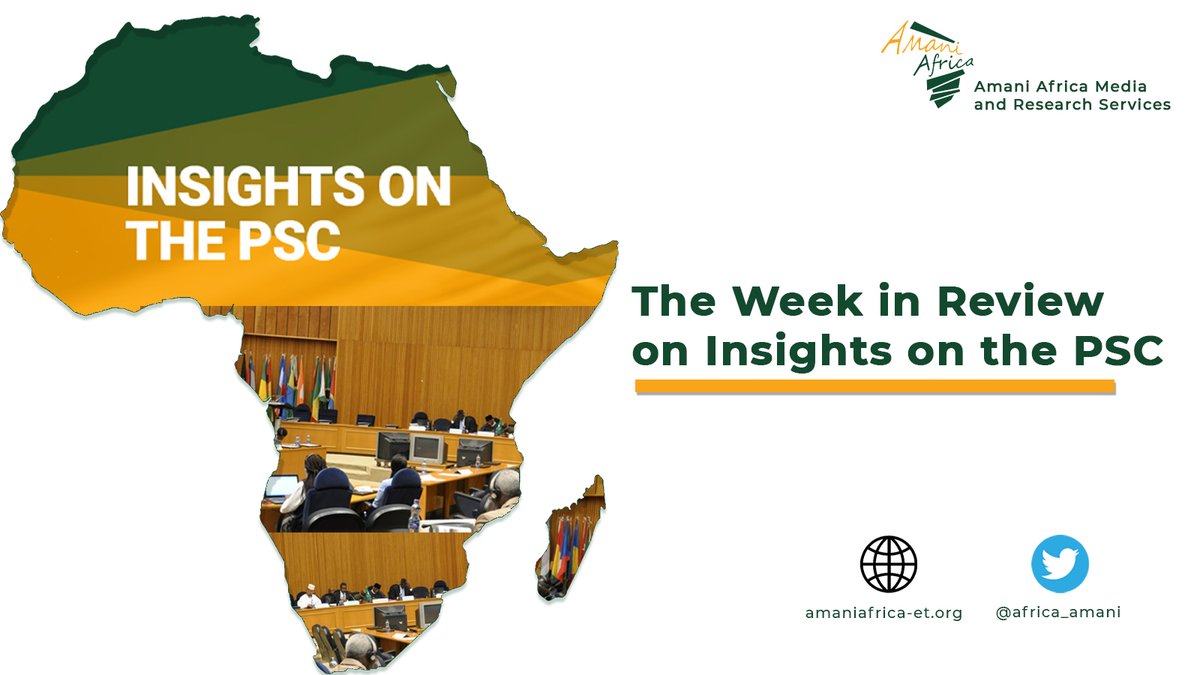 africa_amani's tweet photo. NOW👉🏾Weekly Review on 'Insights on PSC'
👉🏾01 - 5 May
🟠01 May: PoW for #May2023 👉🏾https://t.co/Su4gBVMGLQ
🟠02 May: 6th #AUPSC & #EUPSC Retreat
👉🏾https://t.co/RCIGs286WR
🟠03 May: 14th #AUPSC & #EUPSC
Consultative Meeting 👉🏾 https://t.co/MxNQK8Egmy https://t.co/yckawdKH9X
