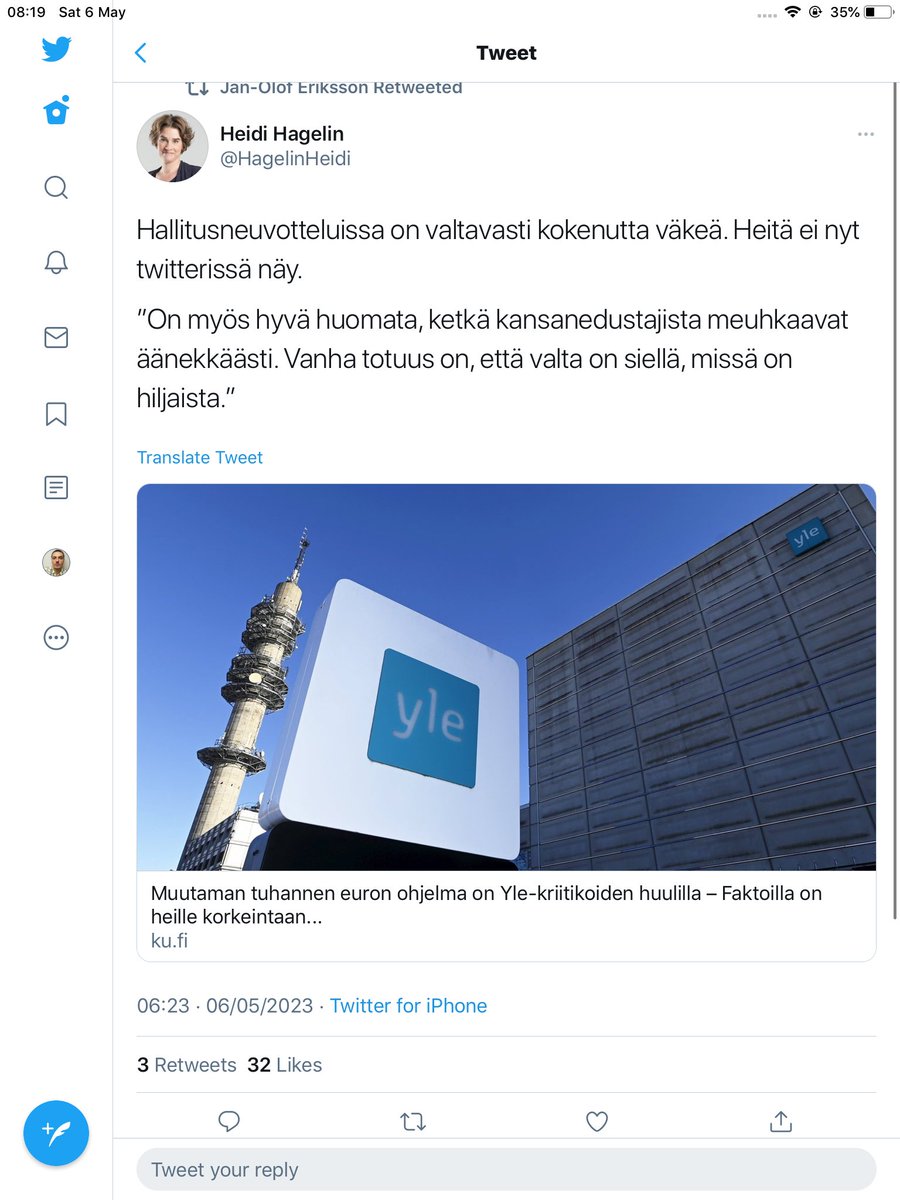 tellakvere's tweet image. #soome poliitika:  “Yle saade x maksab ainult y eurot.” iga raisatud või tühja kulutatud eur on raisatud eur.
