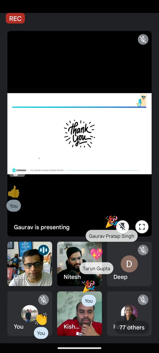 Abhi_mishra1996's tweet photo. #copado sucess 

#CopadoCommunity,#CopadoBLR #CopadOJAI #Copado #CopadoUserGroups 

@abhinavguptas 
@iKishorebt 
@gauravkheterpal 
@tarungupta051 
@AndrewDavis_io 
@nitssnatha https://t.co/bKeSqSUJ1S