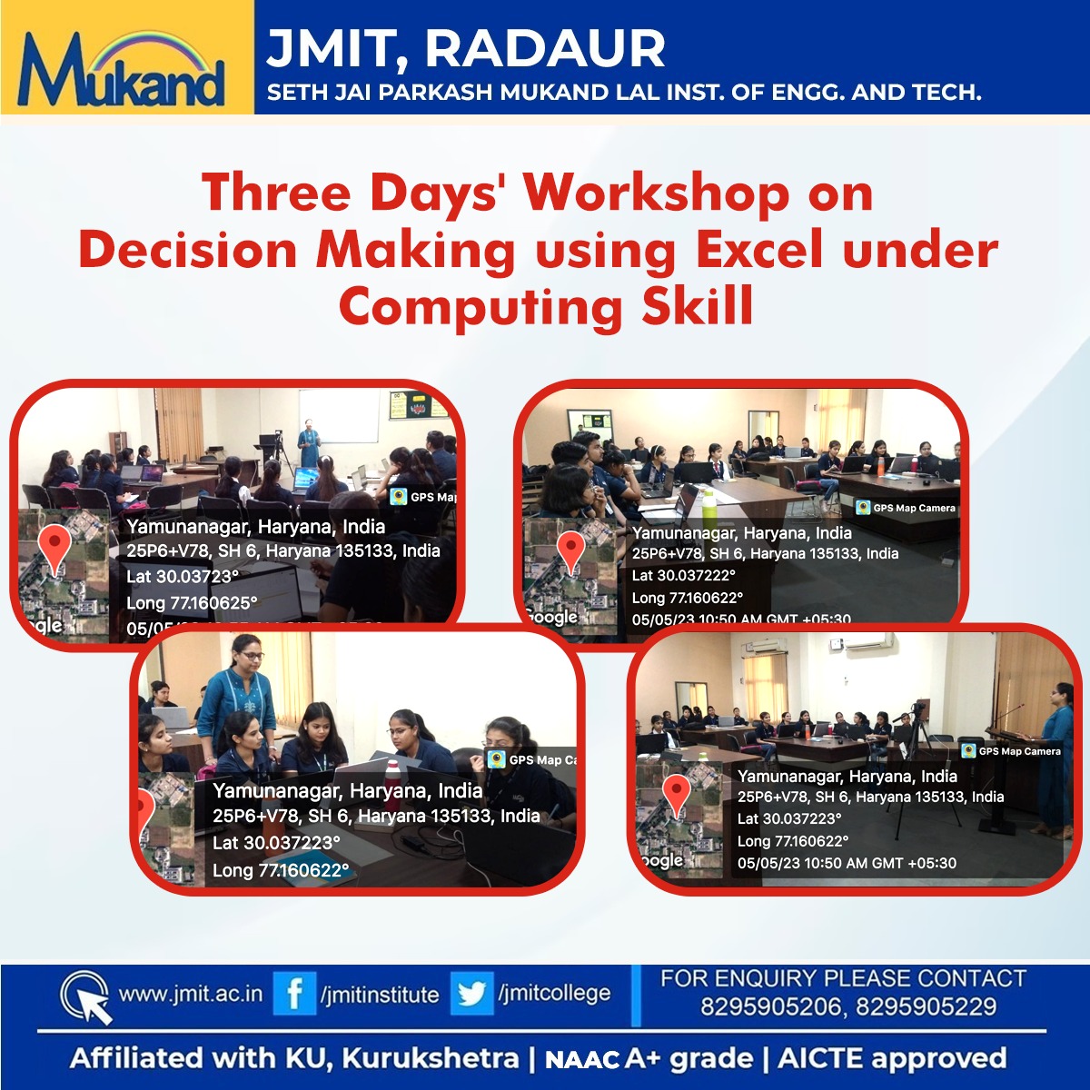 JmitCollege's tweet image. Take a look at some highlights from our Three Days' Workshop on Decision Making using Excel! Our participants gained valuable computing skills.
#ExcelWorkshop #DecisionMaking #ComputingSkills #jmit #student #success #future #JMITRadaur