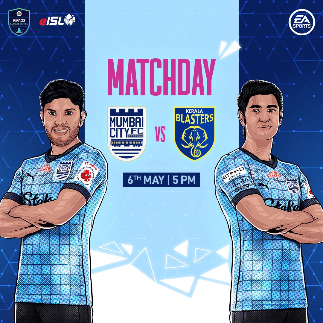 MumbaiCityFC's tweet photo. 𝗚𝗲𝗮𝗿𝗲𝗱 𝘂𝗽 𝗳𝗼𝗿 𝘁𝗵𝗲 𝗻𝗲𝘅𝘁 𝗰𝗵𝗮𝗹𝗹𝗲𝗻𝗴𝗲! 🎮

The next stage of our #eISL campaign will see our #eIslanders in a crucial clash against the Kerala Blasters in the knockouts to go a step further! 💥

Let’s go and get it, boys! 💪

#MumbaiCity #AamchiCity 🔵 https://t.co/ca4PISmofL