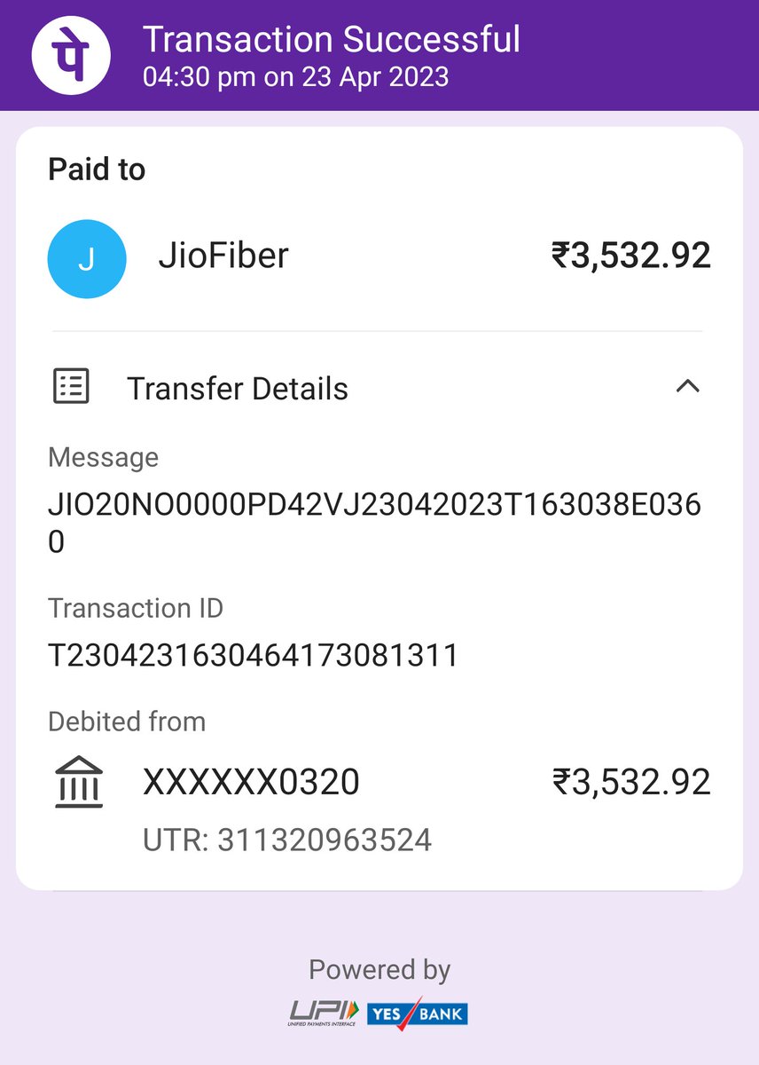 Thullu_Baba_'s tweet photo. Pathetic service from JioFibre @JioCare . Asked for second payment while the first payment was successful stating that no fibre connection will be made if I don't do the second payment and that the first payment will be reversed since it wasn't credited to their server. https://t.co/JDitaQc09d