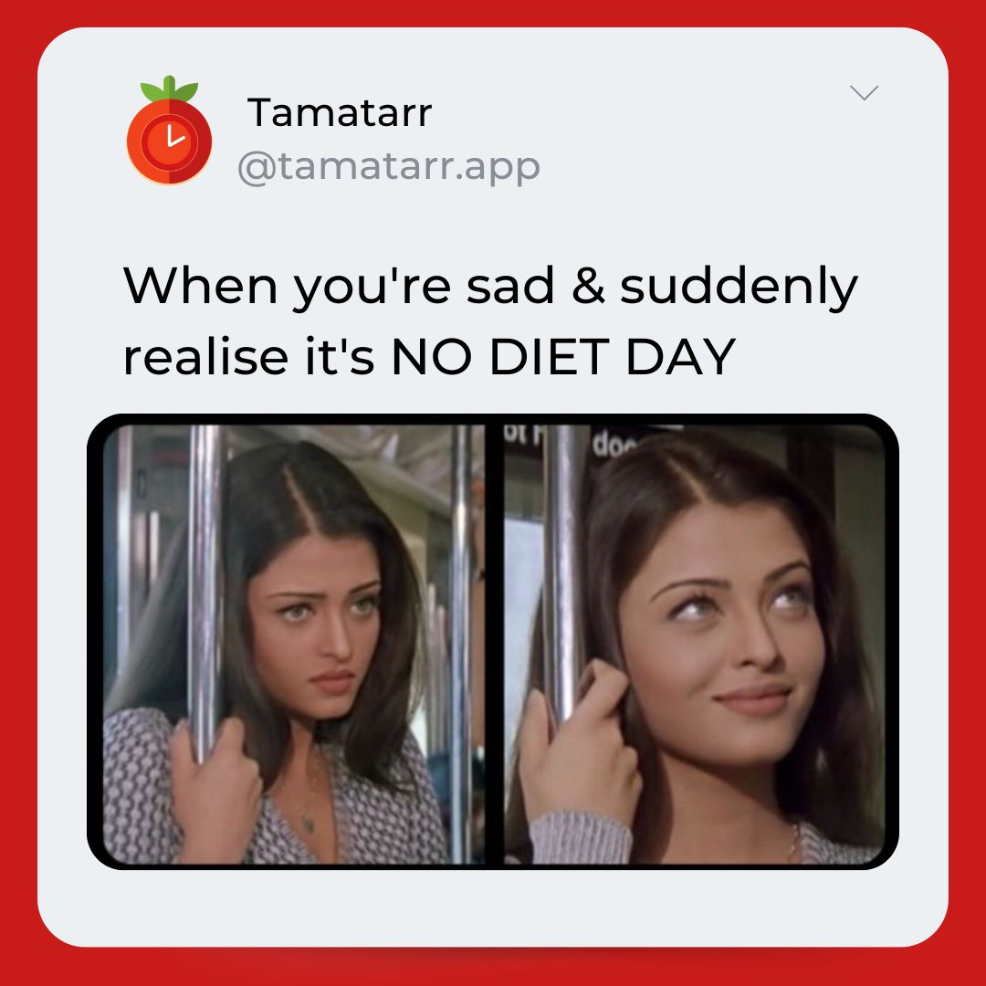 TamatarrApp's tweet photo. #HappyInternationalNoDietDay
.
It's all about celebrating your body. Remember to focus on self-love and acceptance ❤️
.
.
.
.
.
.
.
.
.
.
#nodietday #international #tamatarr #bodyacceptance #bodypositivity #foodie #meme #delhifoodie  #HealthyEatingMadeEasy #egg https://t.co/N31H6NkelQ