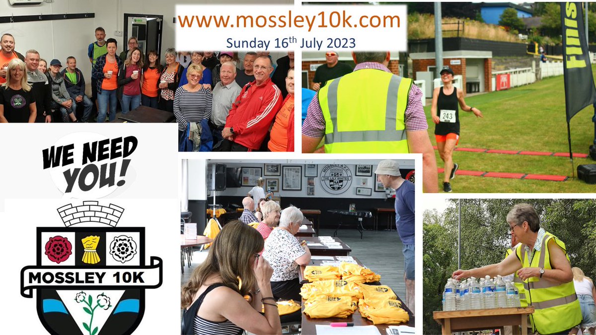 mossley10k's tweet photo. Calling all Volunteers!!
We are recruiting volunteers for this year's event. (Sun 16th July)
Marshals, Tail &amp; Lead Cyclist/Runner(s) required. 
Be part of an amazing event.
Over 18's,  No experience necessary,  refreshments provided.  
DM or contact harry.hulmes@mossley10k.com https://t.co/JROFo8sVCI