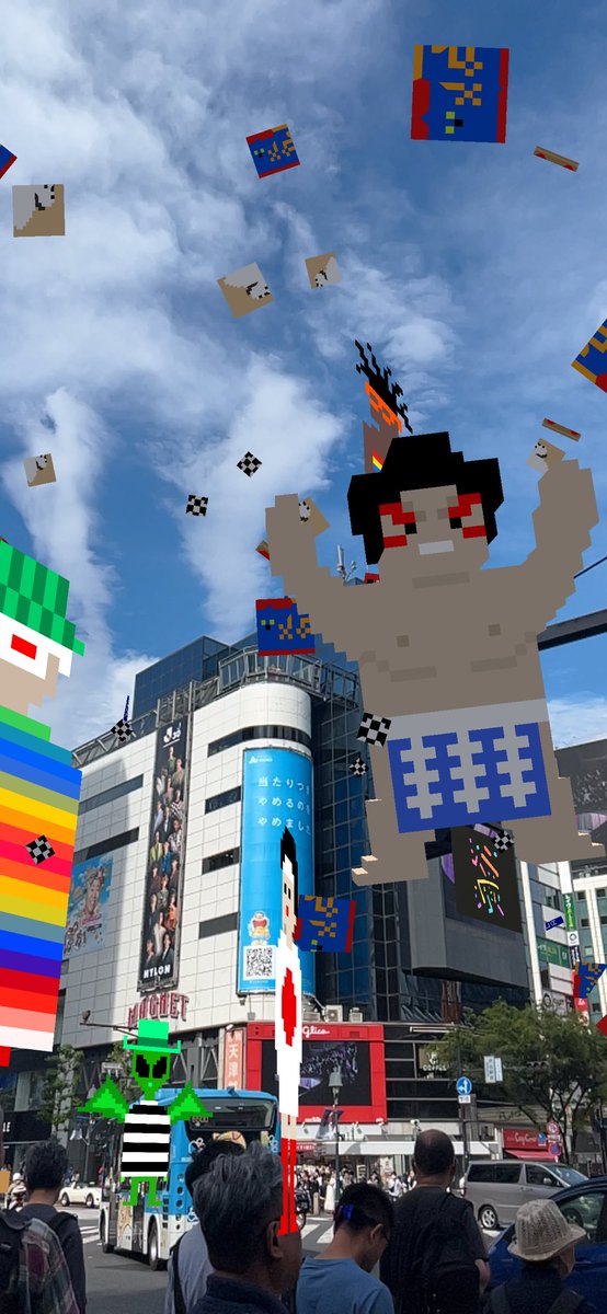 Mattsun02160's tweet photo. ネット上で見てきたアートたちが渋谷のスクランブル交差点に現れて、現実世界とネット世界が混ざり合って最高にマッチしているので感動してる🥹
 #ShibuyaCCAG 
#BRTokyo https://t.co/vWEm8mY0zt
