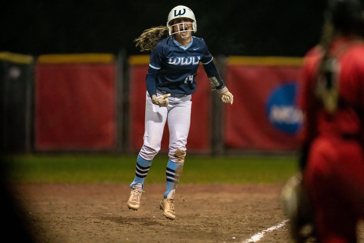 WWUAthletics's tweet photo. Get yourself a hype person like McKenna Crum!

Lots to be excited for with the performance by @WWU_Softball in the late innings of Friday's 15-6 win over Saint Martin's in a GNAC Championships elimination game.

📸 : Ethan Cairns https://t.co/mC3T0IjOE7