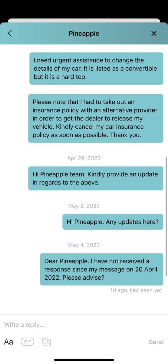 Jean_van_Wyk's tweet photo. @Pineapple_SA might advertise themselves as being 100% insurance. Unfortunately they're also 100% unreachable. Tip: skip this nonsense and pick an insurer with an actual phone number and customer service. #PineappleInsurance #PineappleSA https://t.co/L8npQP9cv5