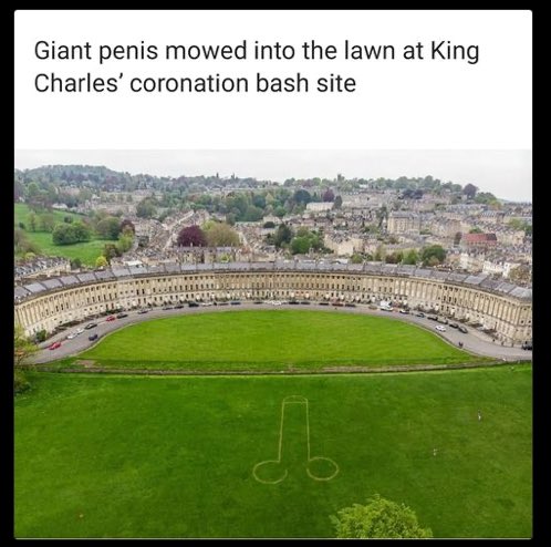 To the mystery mower who drew a cock in the grass, you are the true king of the day!