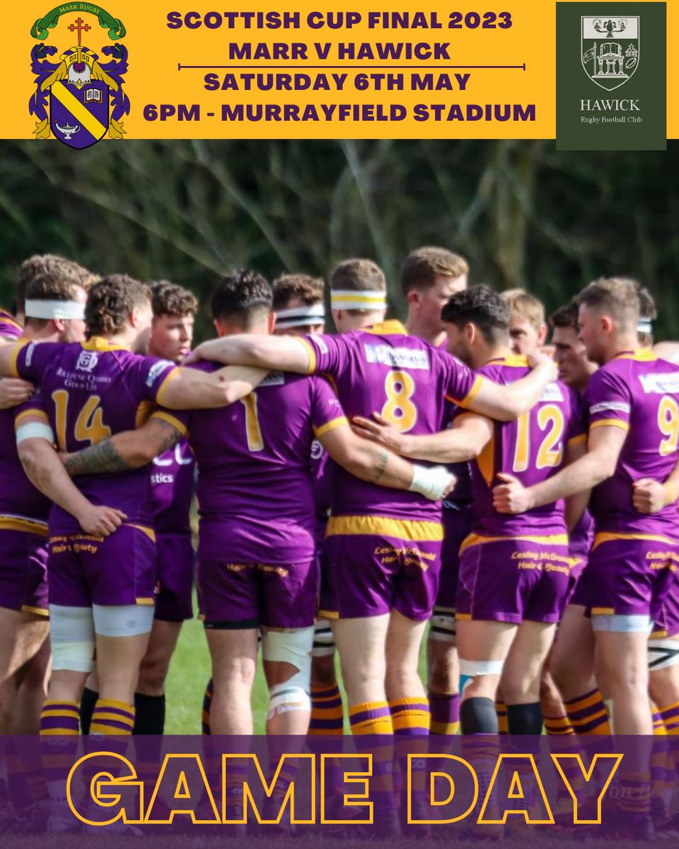 🟣 GAME DAY 🟡

Silver Saturday has arrived and the 1st XV are competing in our very first Scottish Cup Final in the 6pm kick off at BT Murrayfield! Excitement has been building all week for this day amongst the supporters and everyone around the club.

1/5