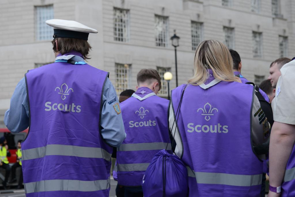 Over 150 <a href="/scouts/">Scouts</a> aged 18-25 are supporting the crowds around Westminster today for the #Coronation.