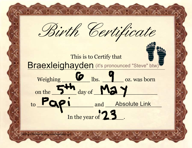 absolute_link's tweet photo. I wanted a modern, unique, (and most importantly trendy!) name that truly captures how special the child is in this world. #NonMyProblem https://t.co/M0m1906MSW