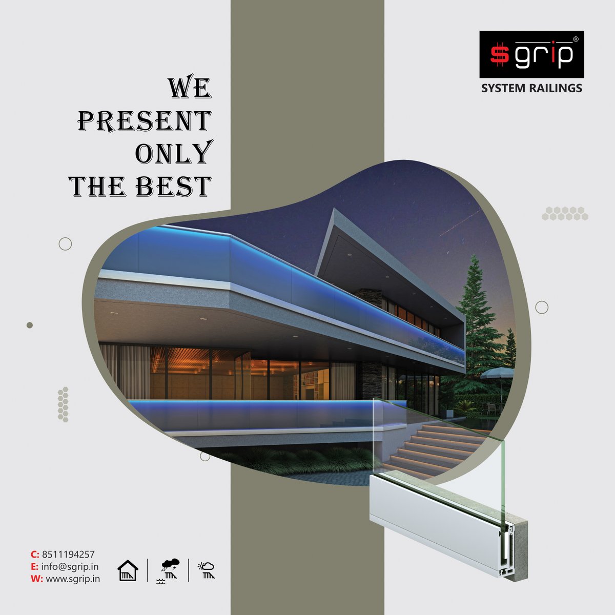 sgriprailing's tweet photo. Experience the perfect blend of style and safety !
#sgrip #aluminium #glass #railing #profile #system https://t.co/1v9sOse5gb