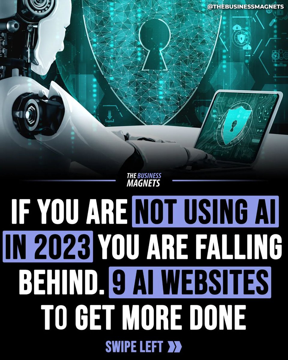 MindWisdomMoney's tweet photo. If you are not using AI in 2023 you are falling behind. 9 AI websites to get more done: https://t.co/Yzh5VEsp0V