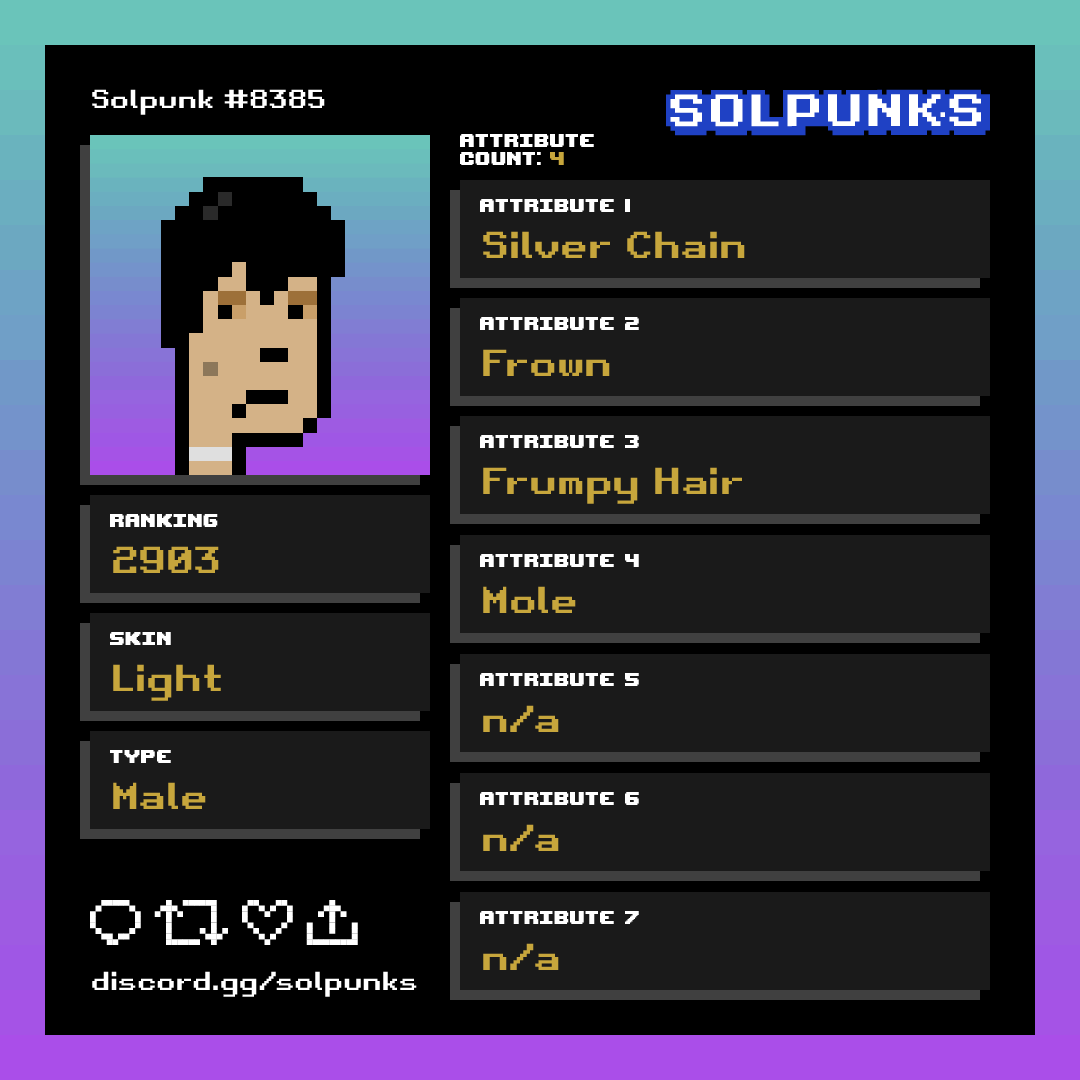 PunksDAOSales's tweet image. SolPunk 8385 has been sold! 

Price: 4.8 SOL ($86 USD) 

→solanart.io/collections/so…

@PunksOnSolana
@SolPunksDAO
#SolPunks #SOL #NFT

solscan.io/tx/2KkwjM6nJ7S…