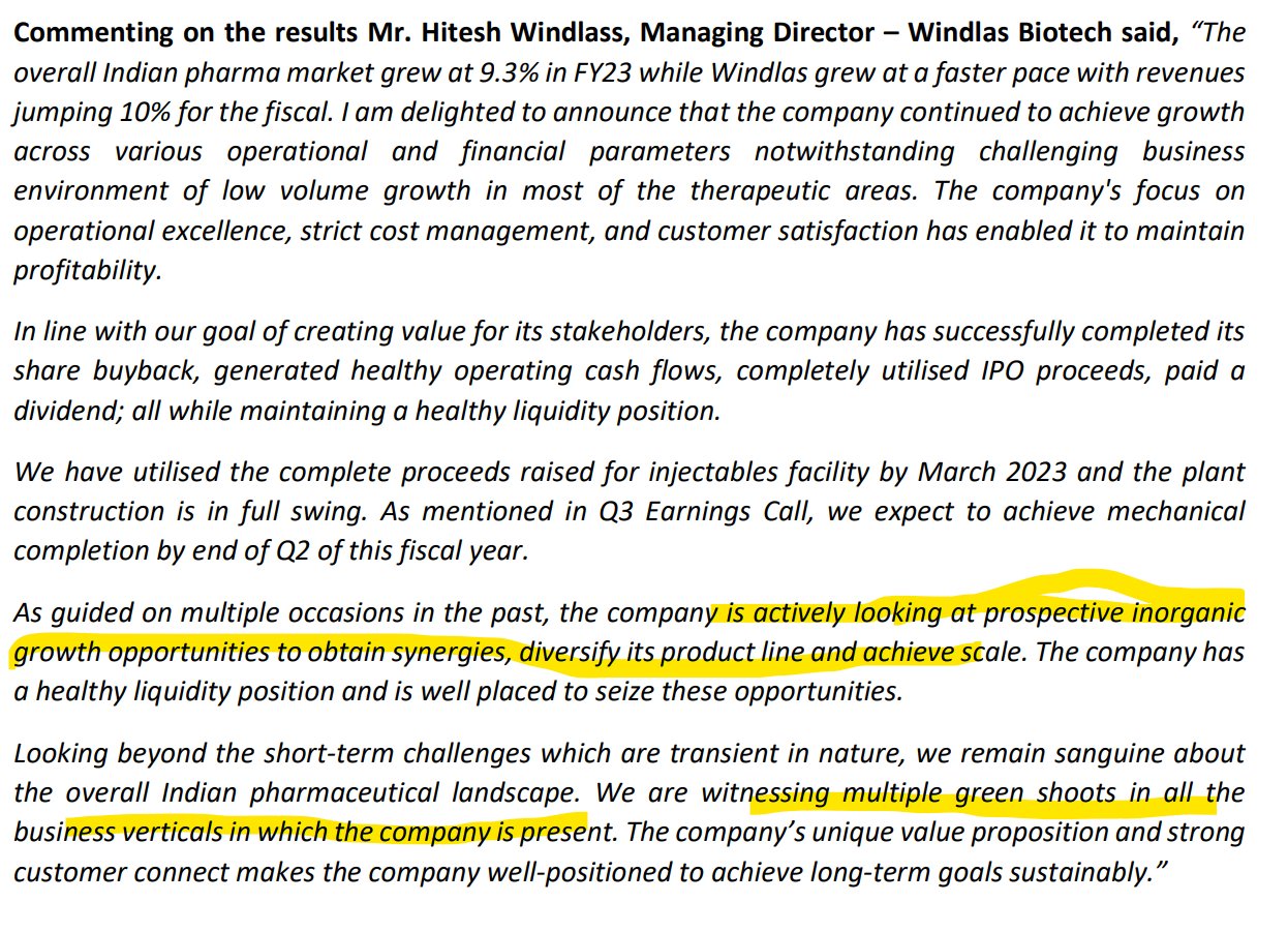 ValueSense Analytics on Twitter "Windlas Biotech Q4FY23 commentary