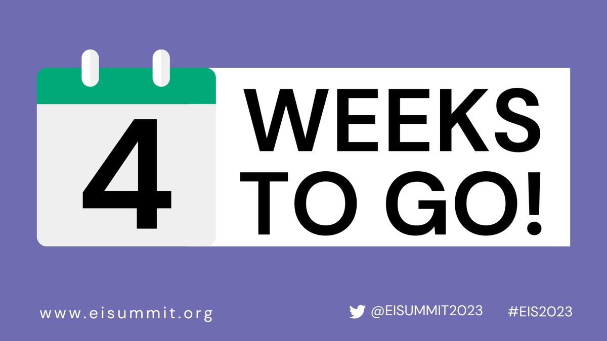 Call for Abstracts - 4 weeks to go!!!!
Make sure to get your submission in on time, as this deadline won't be extended.....#EIS2023 #ImpScience #ImpPractice #Evidence #Health #Education #MentalHealth #ClimateChange #DisabilityServices #InternationalDevelopment #CrimeAndJustice