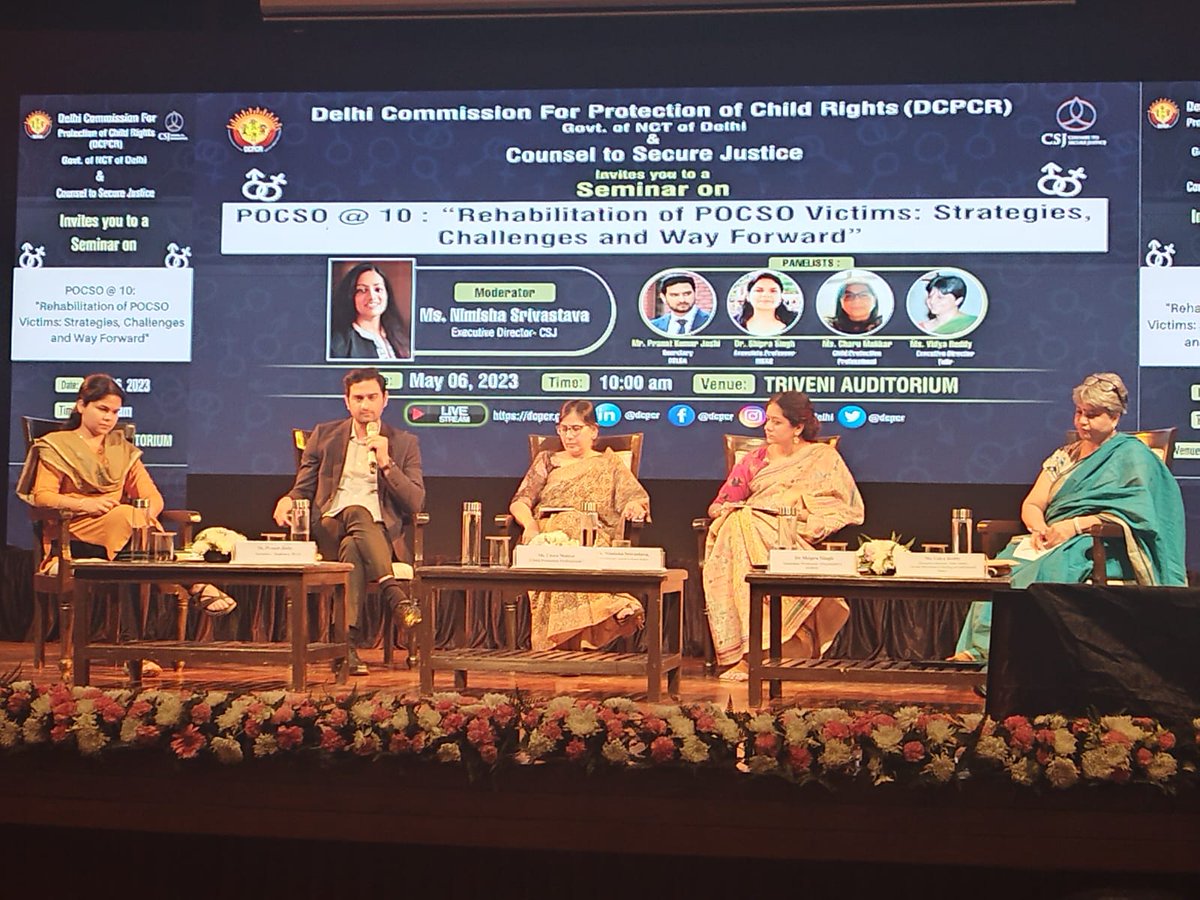 DCPCR's tweet photo. Moderator @Nimisha_S opens the panel with Pranat Kumar Joshi, Ld. Secretary, Shahdara DLSA to share innovative ways of streamlining the process of securing compensation.
#POCSOat #DCPCRxCSJ 🧵64/n https://t.co/kjzFjqvNu1