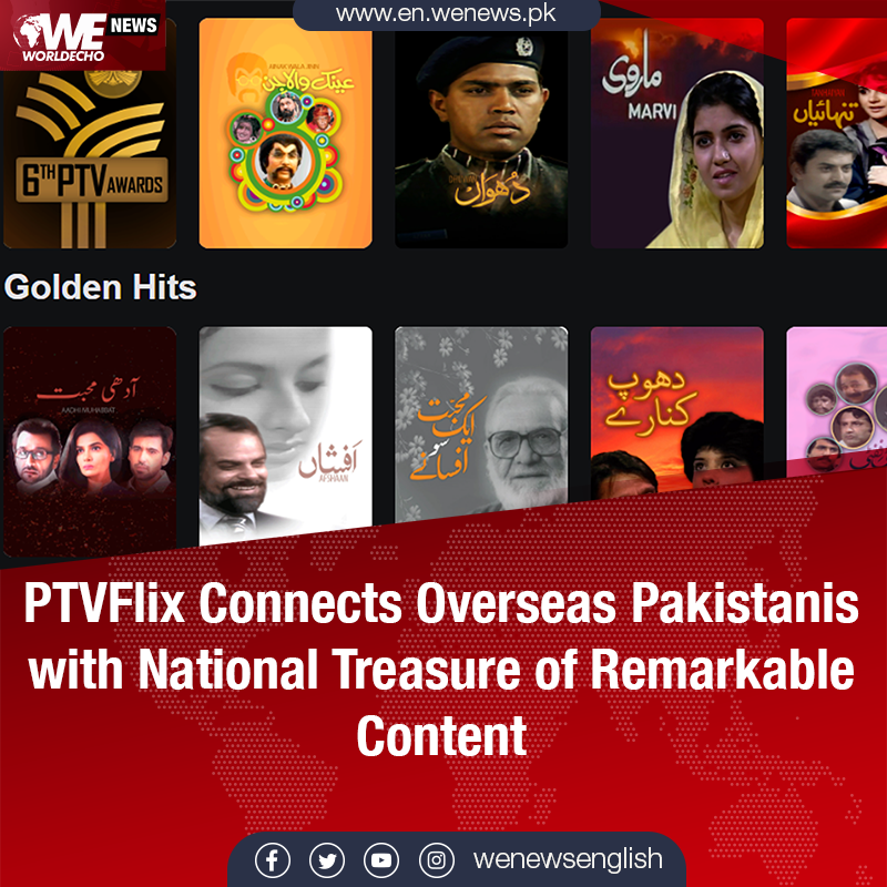 WENewsEnglish's tweet image. PTVFlix is a new video streaming platform that allows overseas Pakistanis to access content from the golden era of the national television channel. 

Reconnect with your national treasure today! 

#PTVFLIX #WENews 

Details: en.wenews.pk/ptvflix-connec…